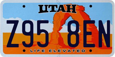 UT license plate Z958EN