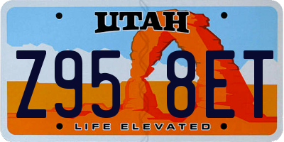 UT license plate Z958ET