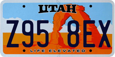 UT license plate Z958EX
