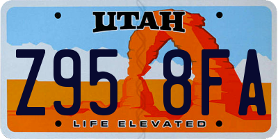 UT license plate Z958FA