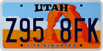 UT license plate Z958FK