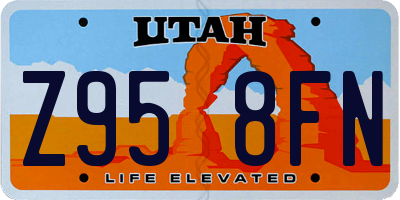 UT license plate Z958FN