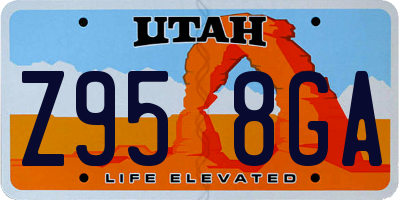 UT license plate Z958GA
