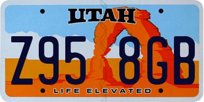 UT license plate Z958GB