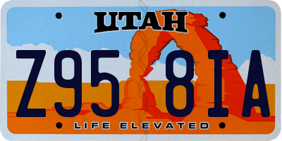 UT license plate Z958IA