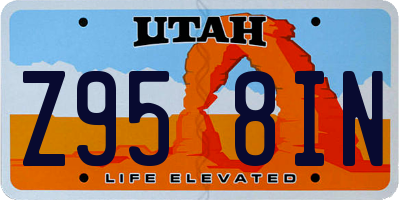 UT license plate Z958IN