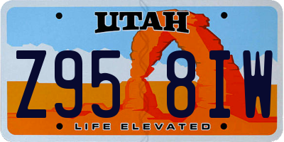 UT license plate Z958IW