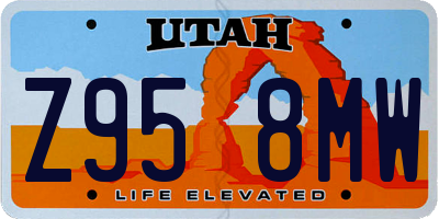 UT license plate Z958MW
