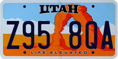 UT license plate Z958QA