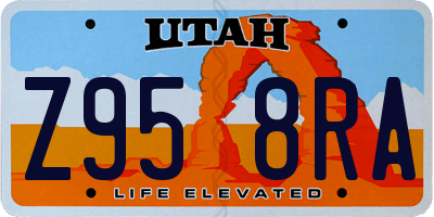 UT license plate Z958RA