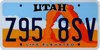 UT license plate Z958SV