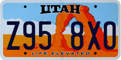 UT license plate Z958XO