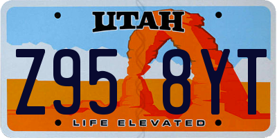 UT license plate Z958YT