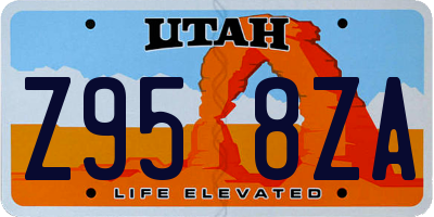 UT license plate Z958ZA