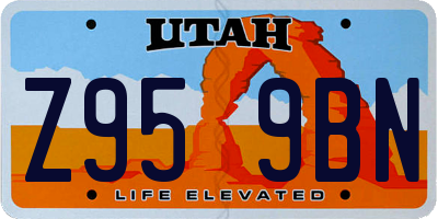 UT license plate Z959BN