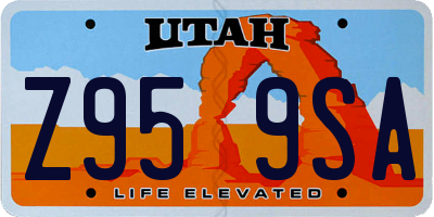 UT license plate Z959SA