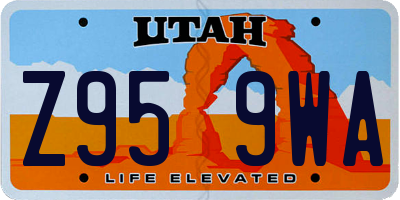 UT license plate Z959WA