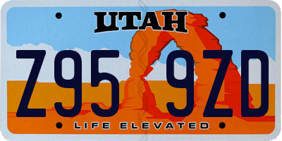 UT license plate Z959ZD