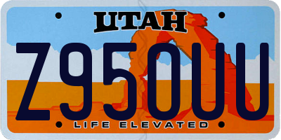 UT license plate Z95OUU