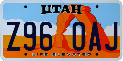 UT license plate Z960AJ