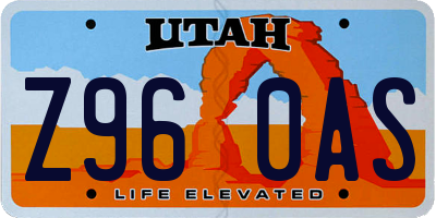 UT license plate Z960AS
