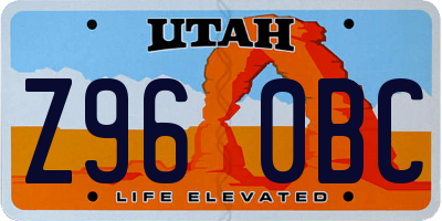 UT license plate Z960BC