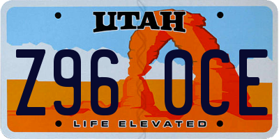 UT license plate Z960CE