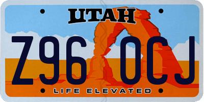 UT license plate Z960CJ