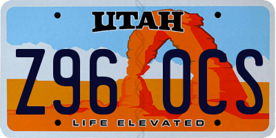 UT license plate Z960CS