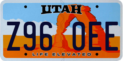 UT license plate Z960EE