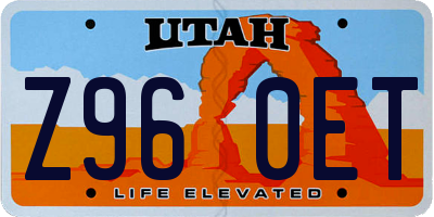 UT license plate Z960ET