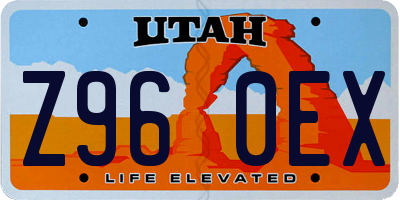 UT license plate Z960EX