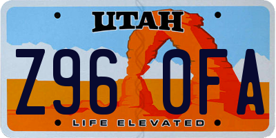 UT license plate Z960FA