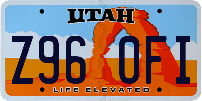 UT license plate Z960FI