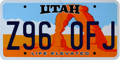UT license plate Z960FJ