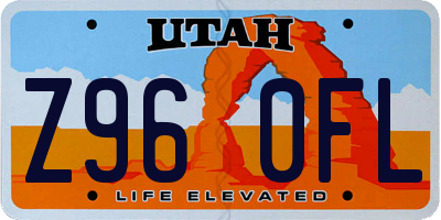 UT license plate Z960FL