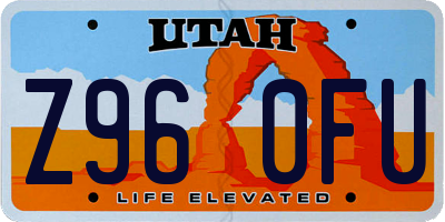 UT license plate Z960FU