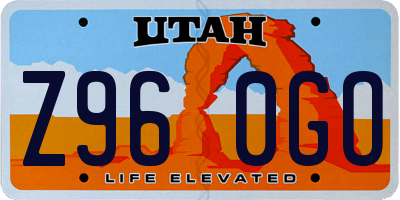 UT license plate Z960GO