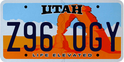 UT license plate Z960GY