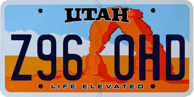 UT license plate Z960HD