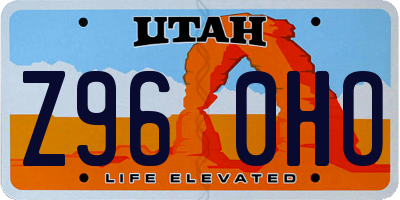 UT license plate Z960HO