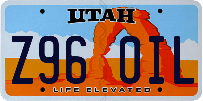 UT license plate Z960IL