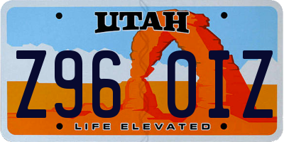 UT license plate Z960IZ