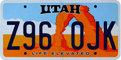 UT license plate Z960JK