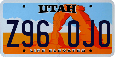 UT license plate Z960JO
