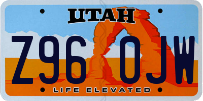 UT license plate Z960JW