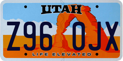 UT license plate Z960JX