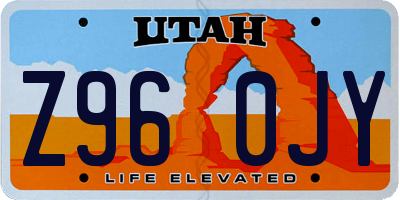 UT license plate Z960JY
