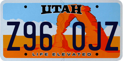 UT license plate Z960JZ