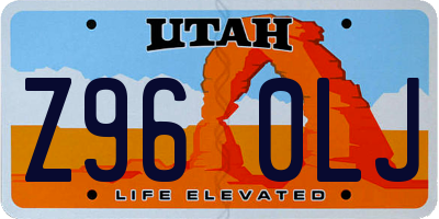 UT license plate Z960LJ